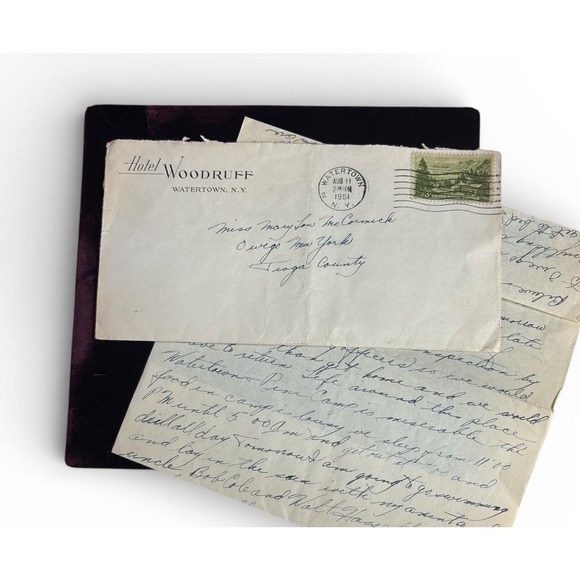 Other - The Woodruff hotel 1950s Soldier letter,Pine Camp‎ NY
